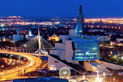 City lights in Winnipeg, Canada 