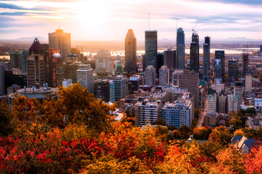 Scenic view of the city of Montreal in Quebec, Canada